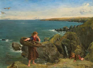 The Mushroom Gatherers by James Clarke Hook Oil Painting