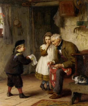Surprise for Grandfather by James Clarke Waite Oil Painting