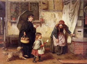 The Widow's Consolation by James Clarke Waite - Oil Painting Reproduction