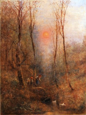 Children in a Wood by James Crawford Thom Oil Painting