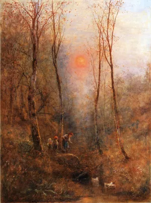 Children in a Wood by James Crawford Thom Oil Painting