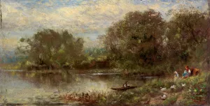Landscape Called 'the Acorn' by James Crawford Thom Oil Painting
