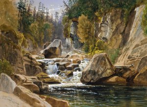 On the Ausable by James David Smillie Oil Painting