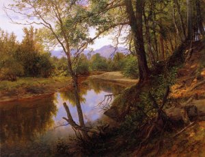 On the Boquet, Elizabethtown Oil painting by James David Smillie