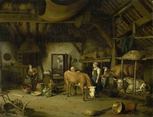 Peasant Interior by James De Rijk Oil Painting