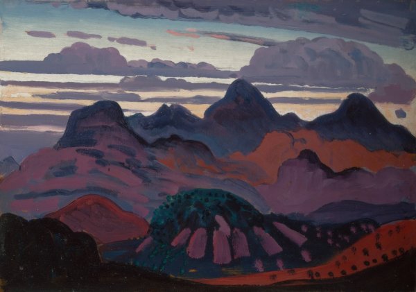 Main Product Photo of Deep Twilight, Pyrenees Painting by James Dickson Innes