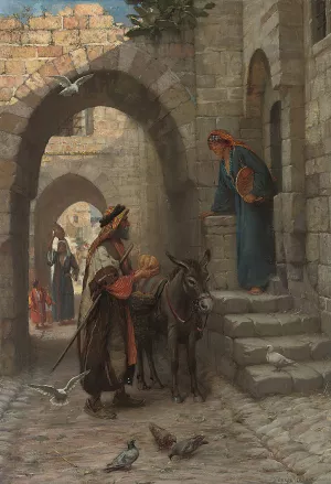 A fruit Seller in a North African Street Oil painting by James Doyle Penrose