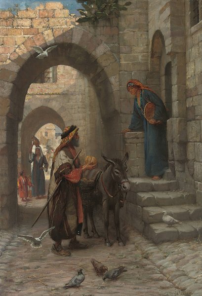 A fruit Seller in a North African Street  by James Doyle Penrose - Hand-Painted Oil Painting Reproduction