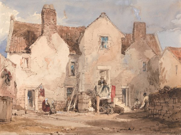 Main Product Photo of Fishermen's Houses at Sculcoats near Hull, Yorkshire  Painting by James Duffield Harding