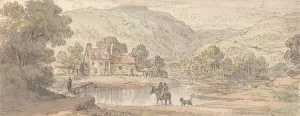 Fording the Stream in a Mountain Valley by James Duffield Harding Fording the Stream in a Mountain Valley by James Duffield Harding Oil Painting