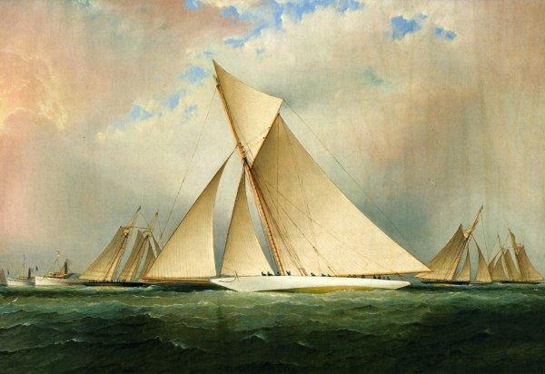 Main Product Photo of America's Cup Yacht VIGILANT, 1893 Painting by James E Buttersworth