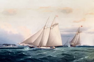 Around The Point by James E Buttersworth - Oil Painting Reproduction