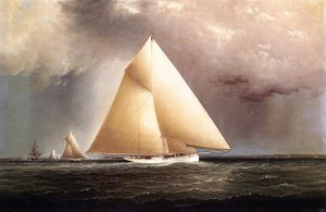 Gracie, Vision and Cornelia rounding Sandy Hook in the New York Yacht Club Regatta of June 11, 1874