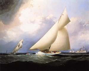 Puritan Leading Genesta, America's Cup, 1885