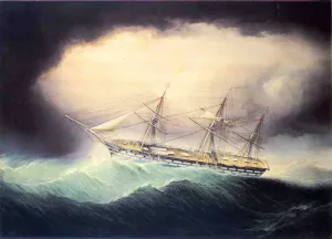 Ship of the Line USS Ohio painting by James E Buttersworth