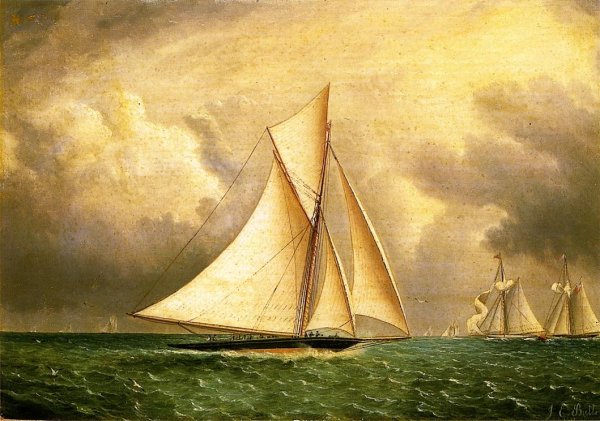 The Approaching Storm by James E Buttersworth - Hand-Painted Oil Painting Reproduction