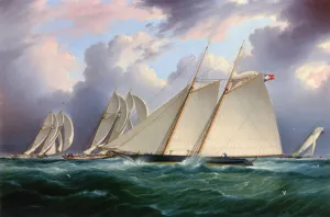 Yacht 'Orion' by James E Buttersworth Oil Painting