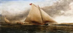 Yacht Race off Castle Garden, New York by James E Buttersworth - Oil Painting Reproduction
