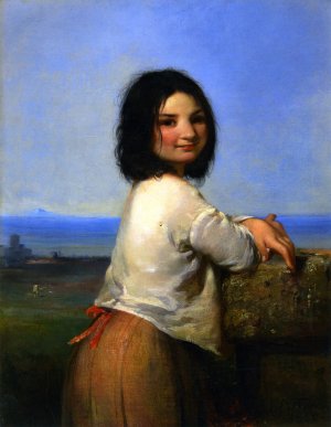 Italian Beggar Girl by James Edward Freeman Oil Painting