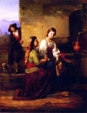 The Blond Girl and the Gypsy by James Edward Freeman Oil Painting