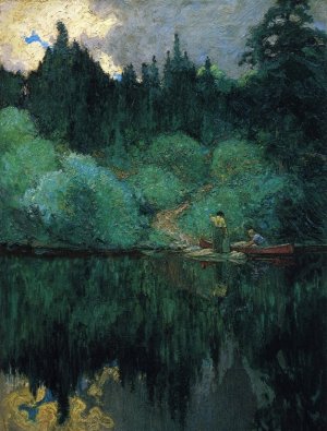 Clearing After Rain, Maganatawan River. Ontario by James Edward Harvey Macdonald Oil Painting