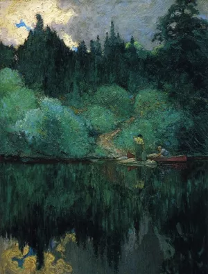 Clearing After Rain, Maganatawan River. Ontario Oil painting by James Edward Harvey Macdonald
