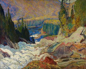 Falls, Montreal River by James Edward Hervey Macdonald Oil Painting