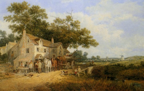 Main Product Photo of Outside the Woodmans Arms Painting by James Edwin Meadows