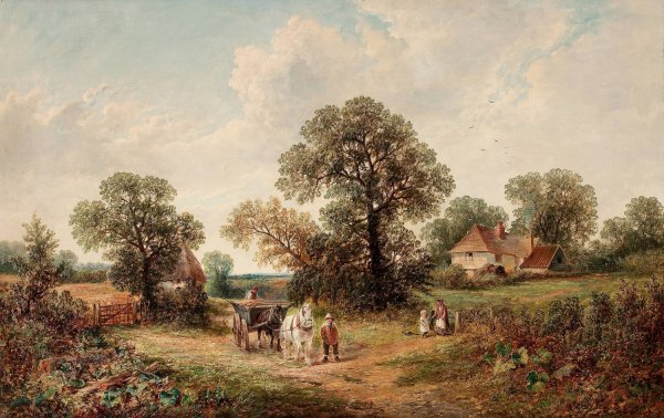 Sussex Landscape  by James Edwin Meadows - Hand-Painted Oil Painting Reproduction