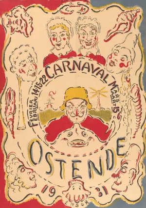 Affiche voor het carnaval van Oostende Oil painting by James Ensor