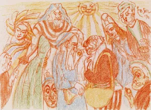 Caesar's Denarius by James Ensor Oil Painting