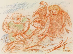 Christ and the Angels by James Ensor Oil Painting