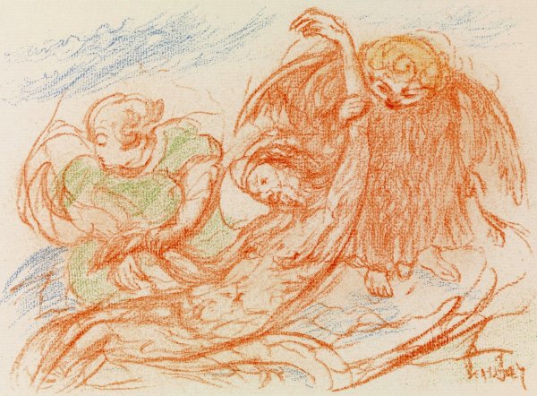 Christ and the Angels  by James Ensor - Hand-Painted Oil Painting Reproduction