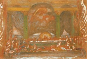 De bruiloft van Kana by James Ensor Oil Painting