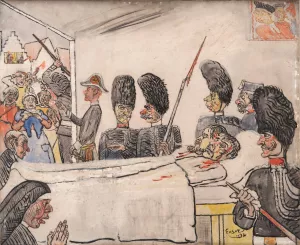 De gendarmen by James Ensor Oil Painting