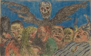 De hoofdzonden gedomineerd door de Dood Oil painting by James Ensor