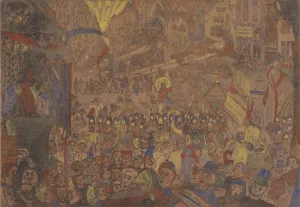 De intocht van Christus te Brussel by James Ensor Oil Painting