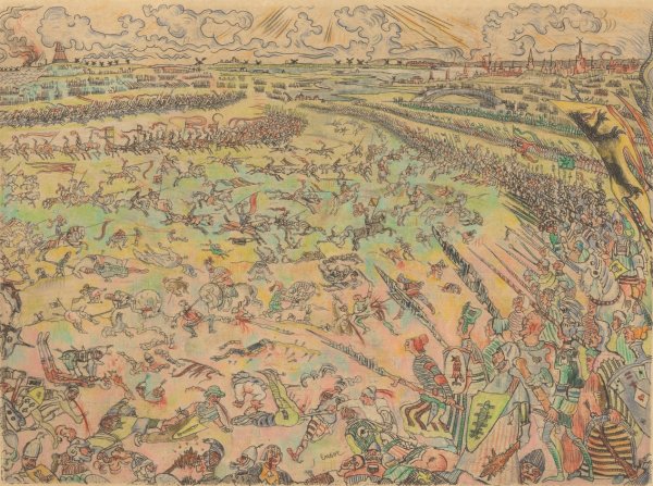 De Slag der Gulden Sporen  by James Ensor - Hand-Painted Oil Painting Reproduction