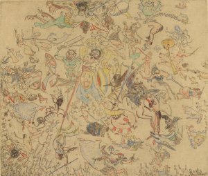 Duivels rossen engelen en aartsengelen af by James Ensor Oil Painting
