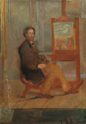 Ensor at his Easel by James Ensor Oil Painting