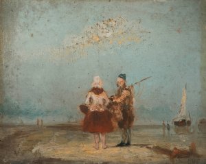 Fisher couple Oil painting by James Ensor