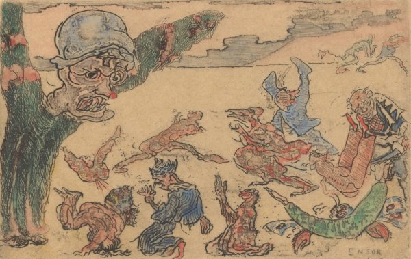 Het spook  by James Ensor - Hand-Painted Oil Painting Reproduction