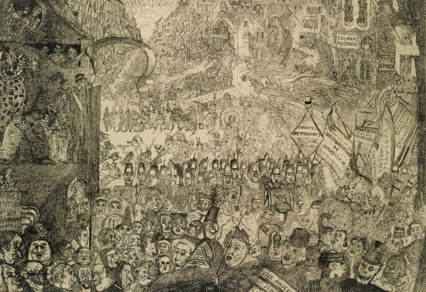 L'entree Du Christ a Bruxelles  by James Ensor - Hand-Painted Oil Painting Reproduction