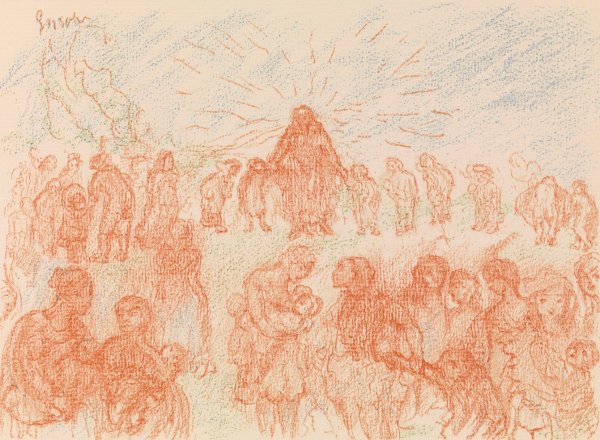 Let the Little Ones Come to Me  by James Ensor - Hand-Painted Oil Painting Reproduction