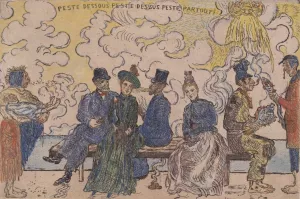 Pollution under, Pollution over, pollution all around by James Ensor Oil Painting