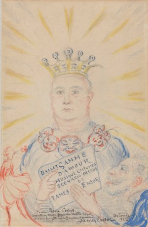 Portrait of Rene Coens by James Ensor Oil Painting