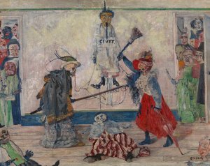 Skeletons Fighting over the Body of a Hanged Man by James Ensor Oil Painting
