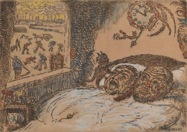 Sloth  by James Ensor - Hand-Painted Oil Painting Reproduction