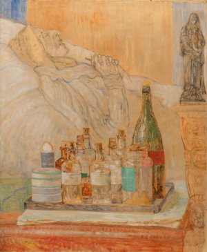 The Artist's Mother in Death by James Ensor Oil Painting
