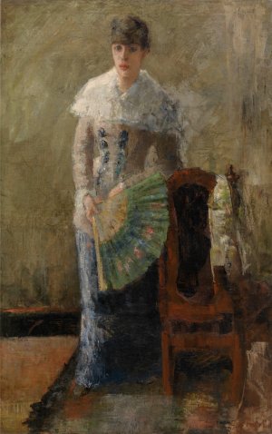 The Lady with the Fan by James Ensor Oil Painting